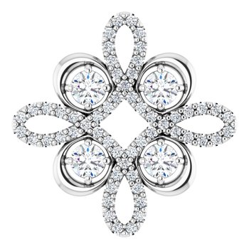 14K White .33 CTW Diamond Clover Pendant Ref 14131424